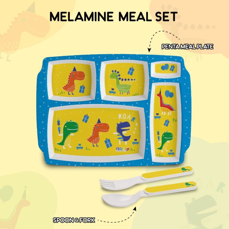 Dino Party Kids Melamine Meal, Set of 3 - Image 5
