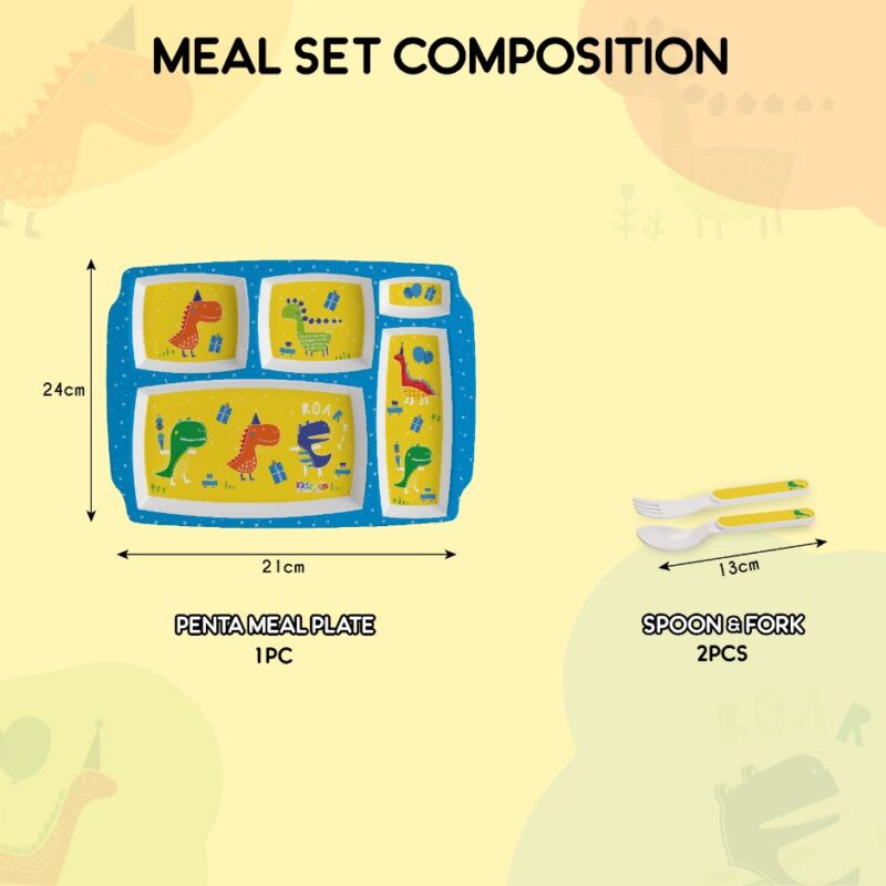 Dino Party Kids Melamine Meal, Set of 3 - Image 7