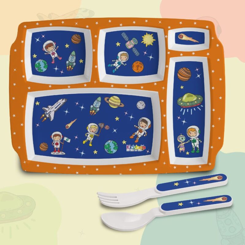 Cosmic Explorer Blue Kids Melamine Meal, Set of 3 Pentameal
