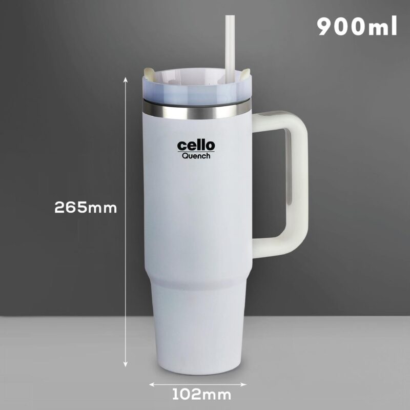 Quench Tumbler Water Bottle with Lid and Straw, 900ml - Image 9