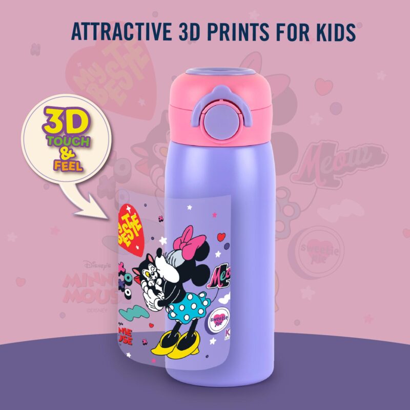 Giggle 3D Touch & Feel Designs One Click Push Thermosteel Flask, 380 ml - Image 22