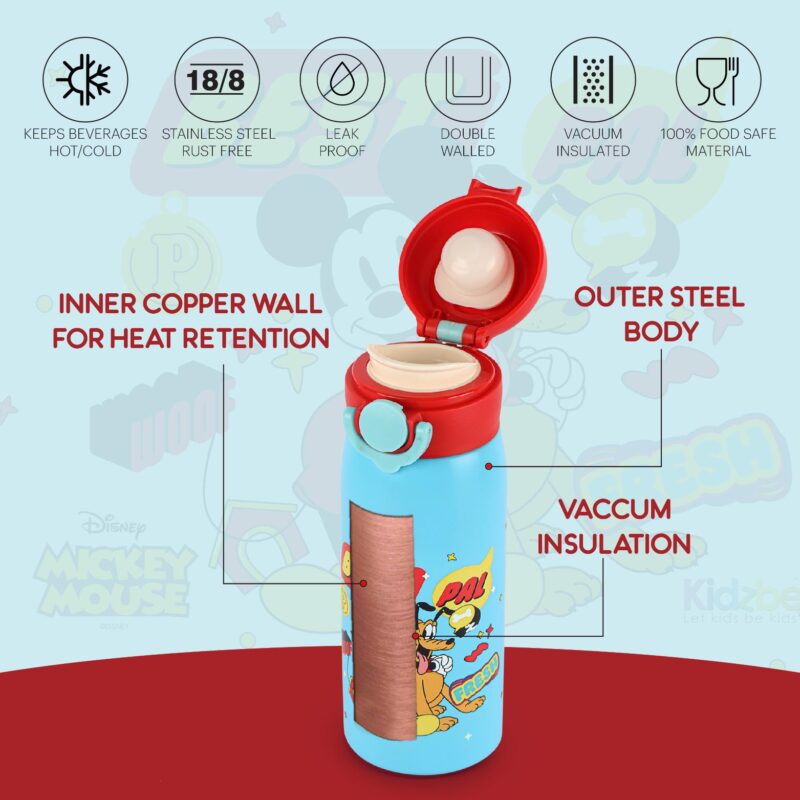 Giggle 3D Touch & Feel Designs One Click Push Thermosteel Flask, 380 ml - Image 4