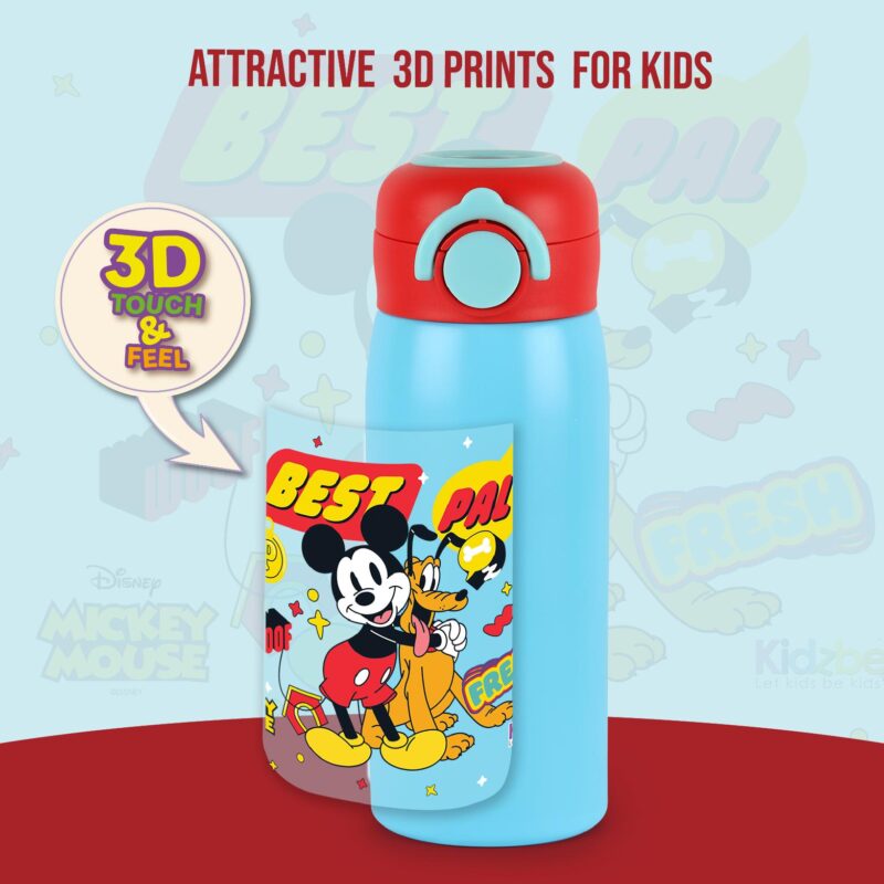 Giggle 3D Touch & Feel Designs One Click Push Thermosteel Flask, 380 ml - Image 6