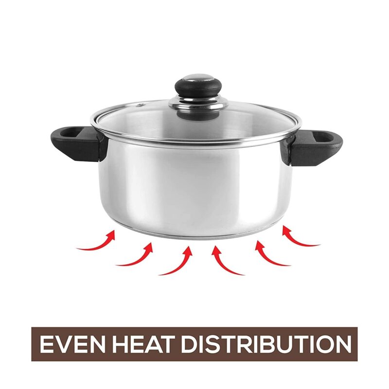 Steelox Induction Base Stainless Steel Casserole with Lid - Image 3
