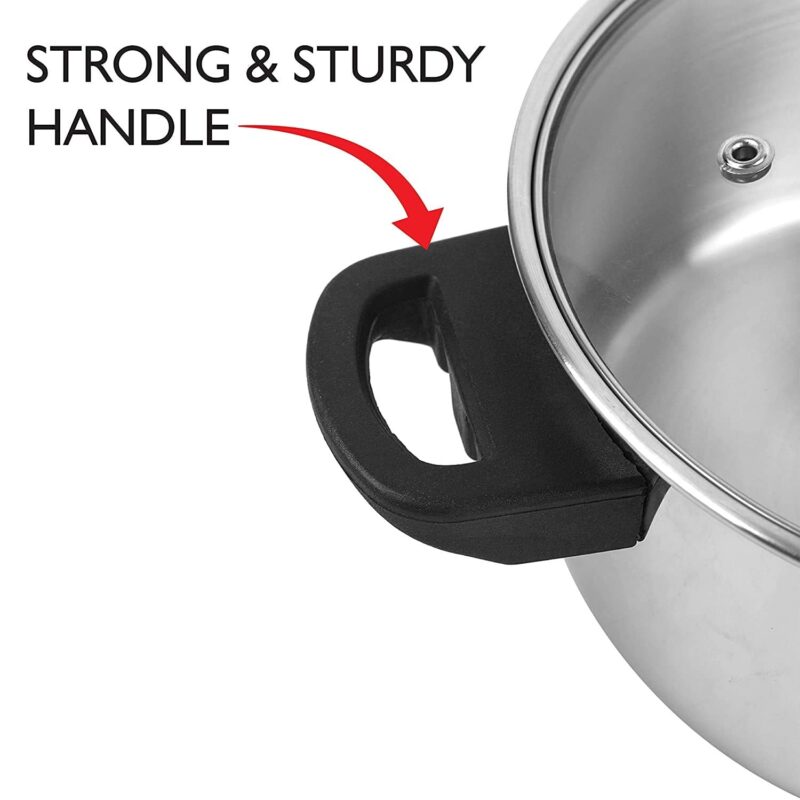 Steelox Induction Base Stainless Steel Casserole with Lid - Image 4
