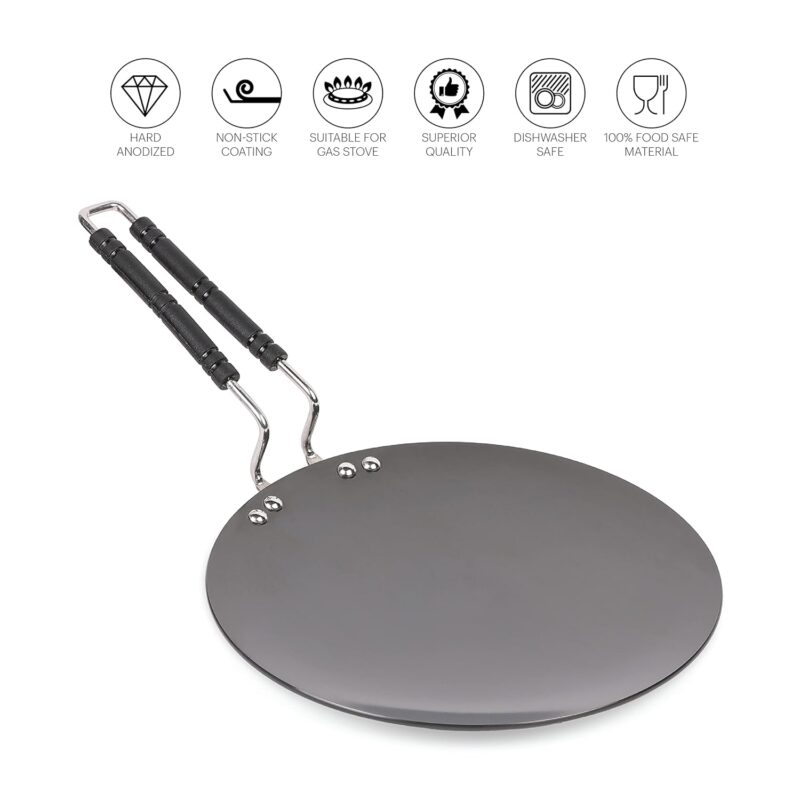 Crown Hard Anodised Concave Roti Tawa - Image 5
