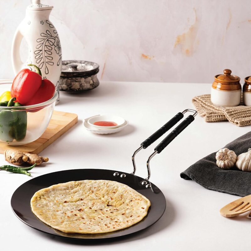 28cm|Crown Hard Anodised Concave Roti Tawa