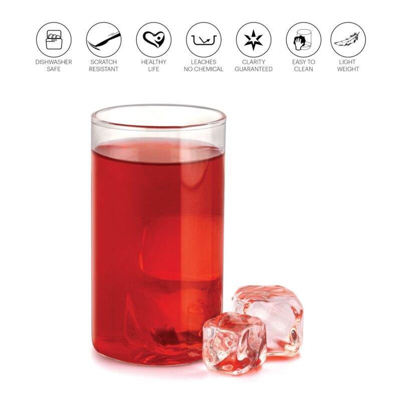Roma Borosilicate Glass Tumblers, Set of 6 - Image 4