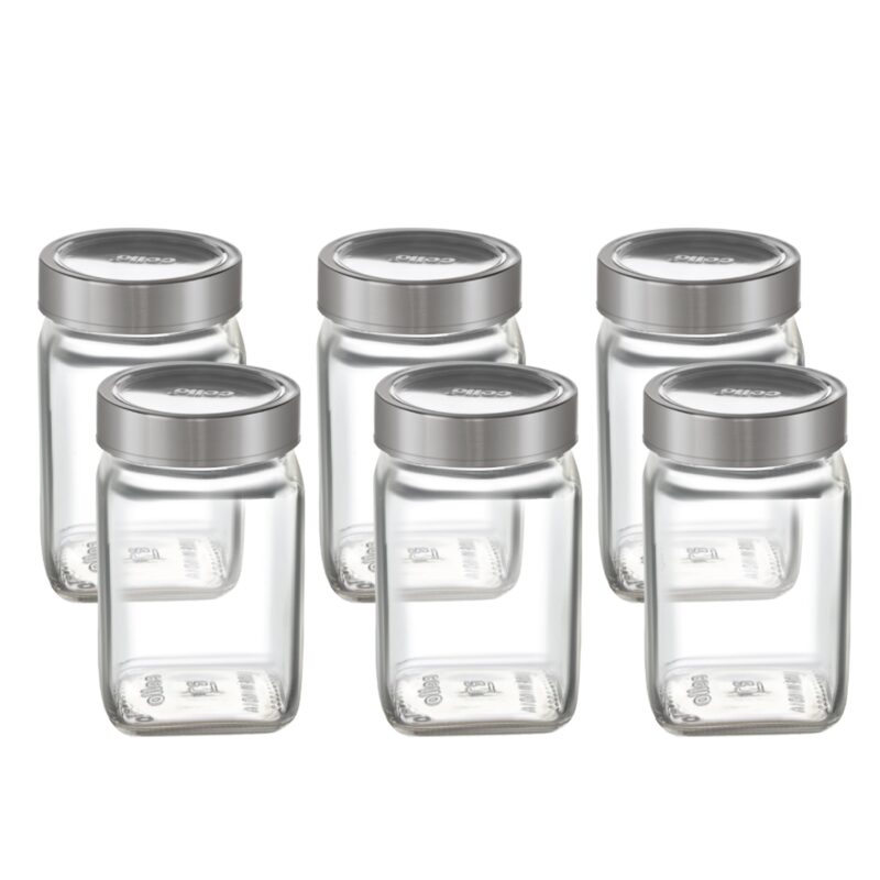Qube Fresh Glass Storage Jar, 300ml, Set of 6 - Image 2
