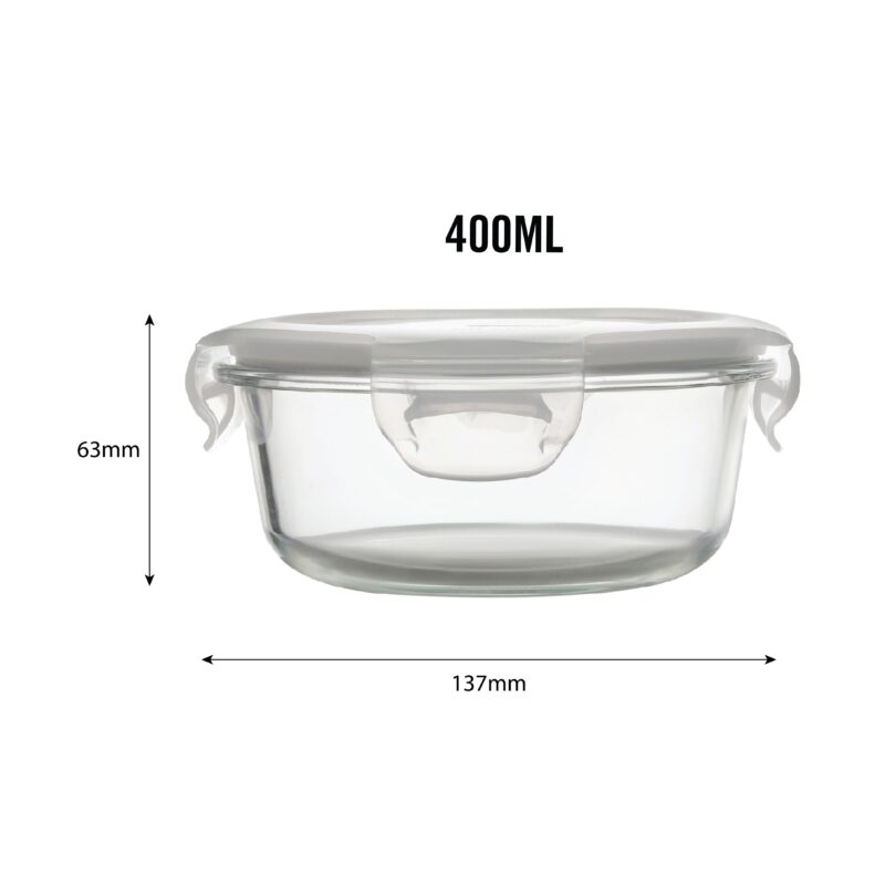Camellia Borosilicate Glass Round containers, Set of 2 - Image 6