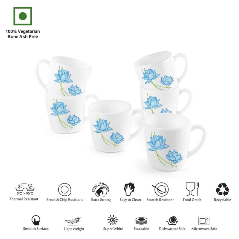 Imperial Neelkamal Ricca Mugs, 6 Pieces - Image 5