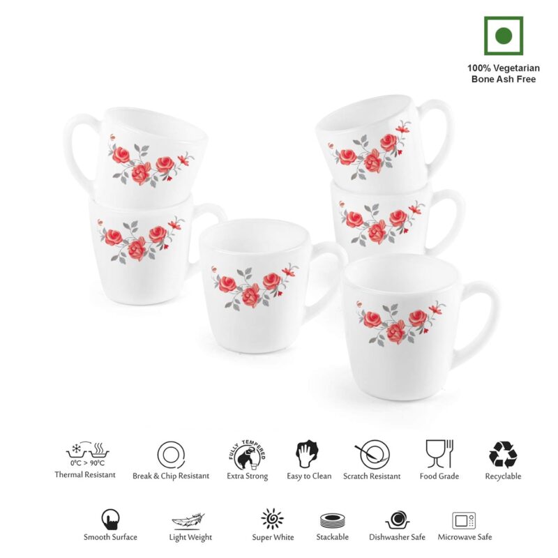 Imperial Red Rose Fantasy Ricca Mugs, 6 Pieces - Image 5