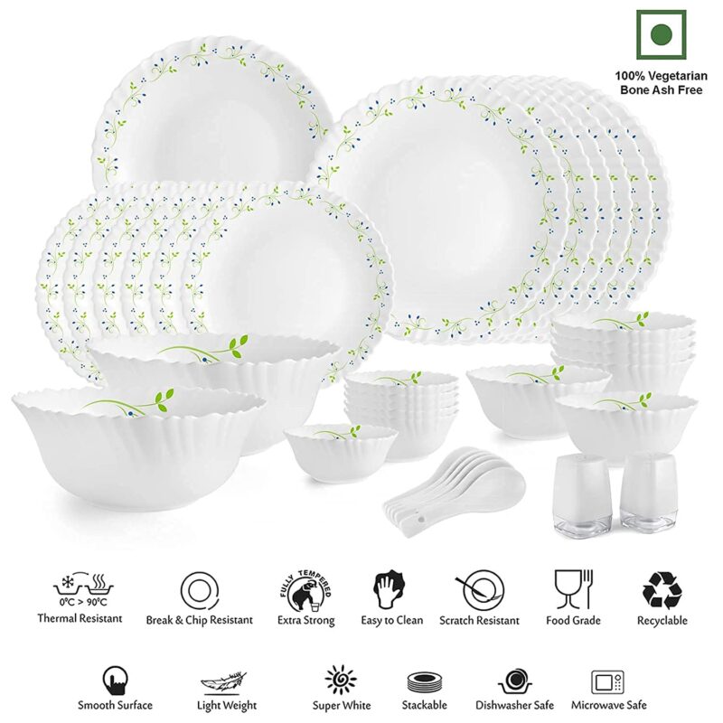 Dazzle Series 35 Pieces Opalware Dinner Set for Family of 6 - Image 19