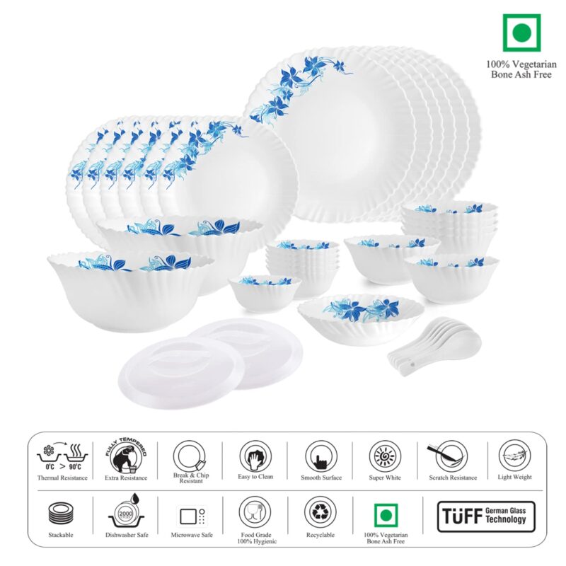 Dazzle Series 35 Pieces Opalware Dinner Set for Family of 6 - Image 20