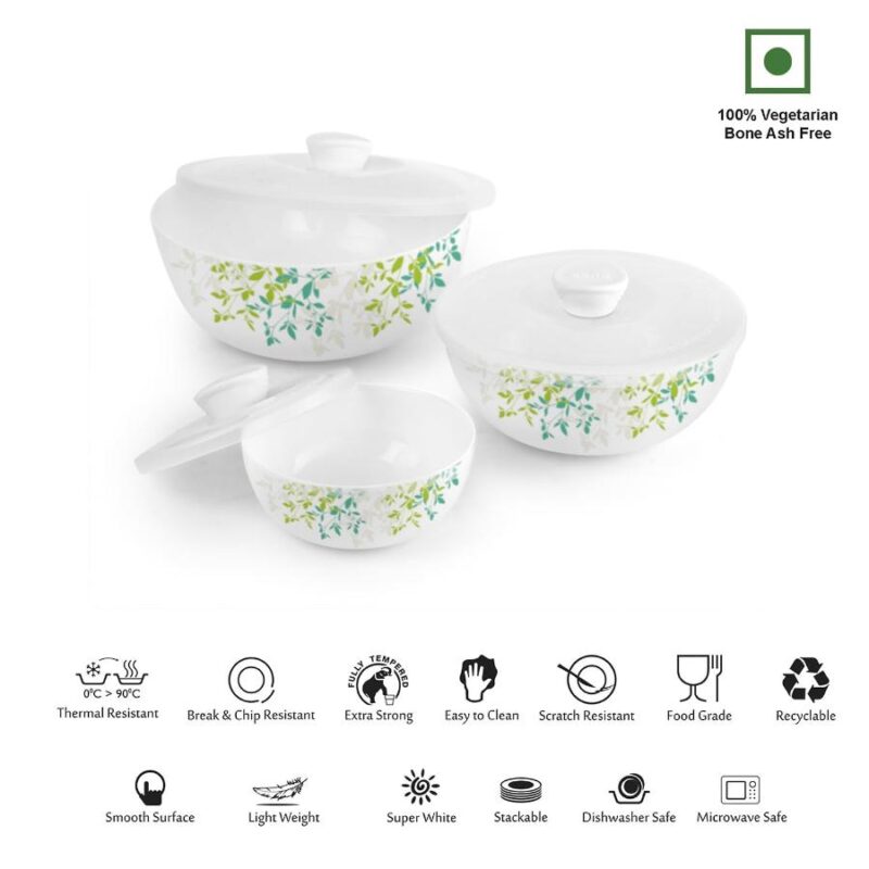 Royale Series Mixing bowls with lid Gift Set, 3 Pieces - Image 4