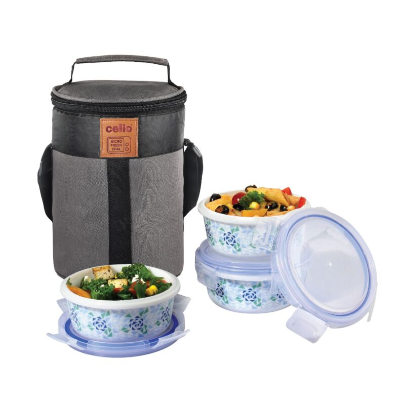 Mosaic Rose Opalware Lunch Box with Jacket - Image 2
