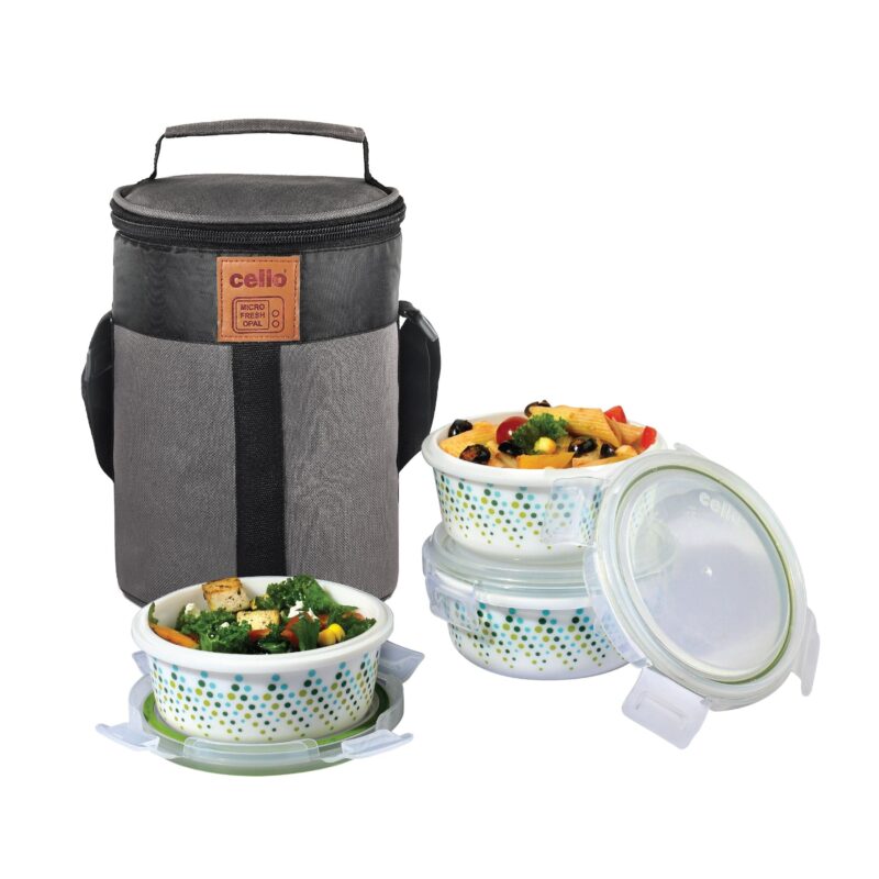 Bubble Drop Opalware Lunch Box with Jacket - Image 2