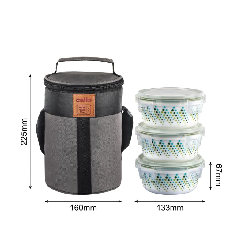 Bubble Drop Opalware Lunch Box with Jacket - Image 7