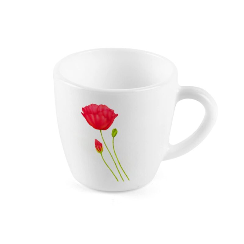 Imperial Red Poppy Ricca Mugs, 6 Pieces - Image 4