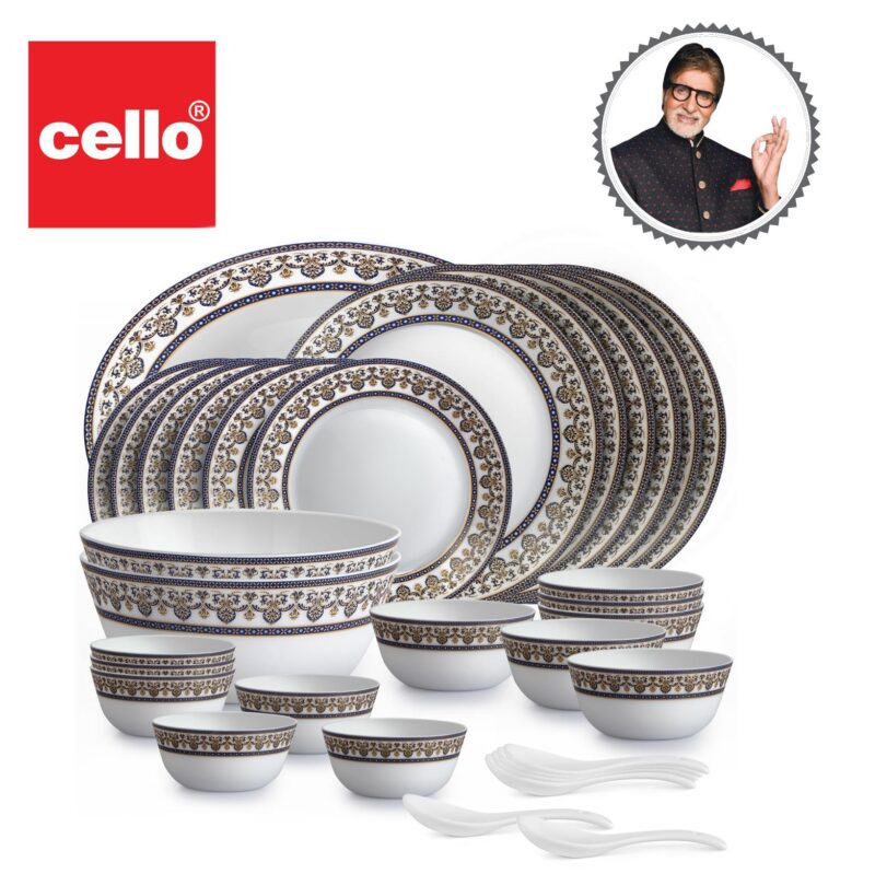 Solitaire 33 pc AB Series Dinner Set Family of 6, Blu - Image 5