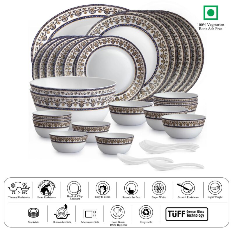 Solitaire 33 pc AB Series Dinner Set Family of 6, Blu - Image 6