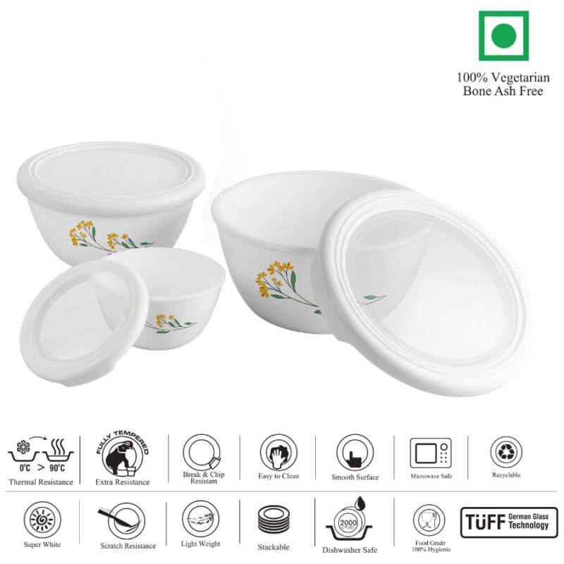 Royale Series Mixing bowls with Premium lid Gift Set, 3 Pieces - Image 4
