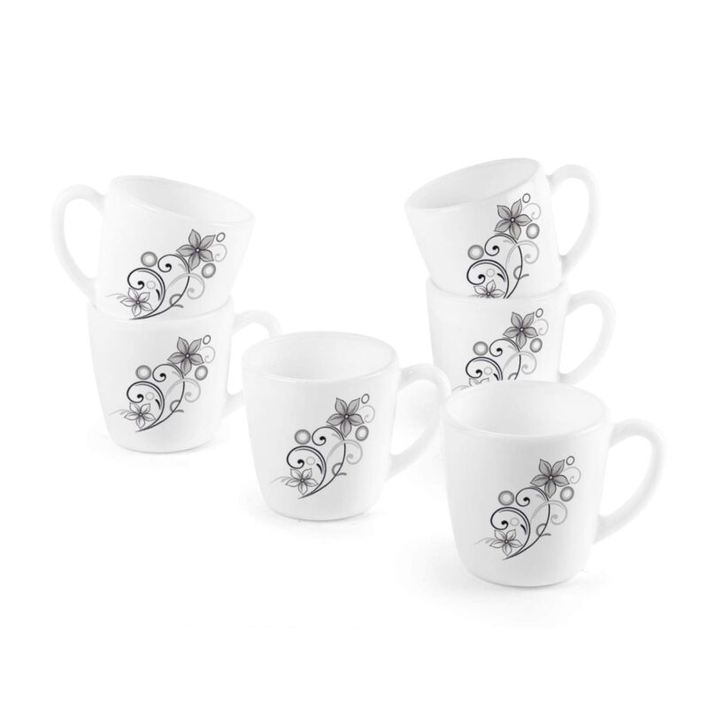 Imperial Camber Black Ricca Mugs, 6 Pieces - Image 2
