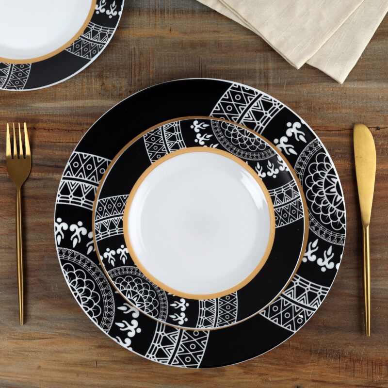 Amaze|Feather Series 27 Pieces Opalware Dinner Set for Family of 6