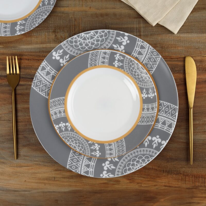 Delicacy|Feather Series 27 Pieces Opalware Dinner Set for Family of 6