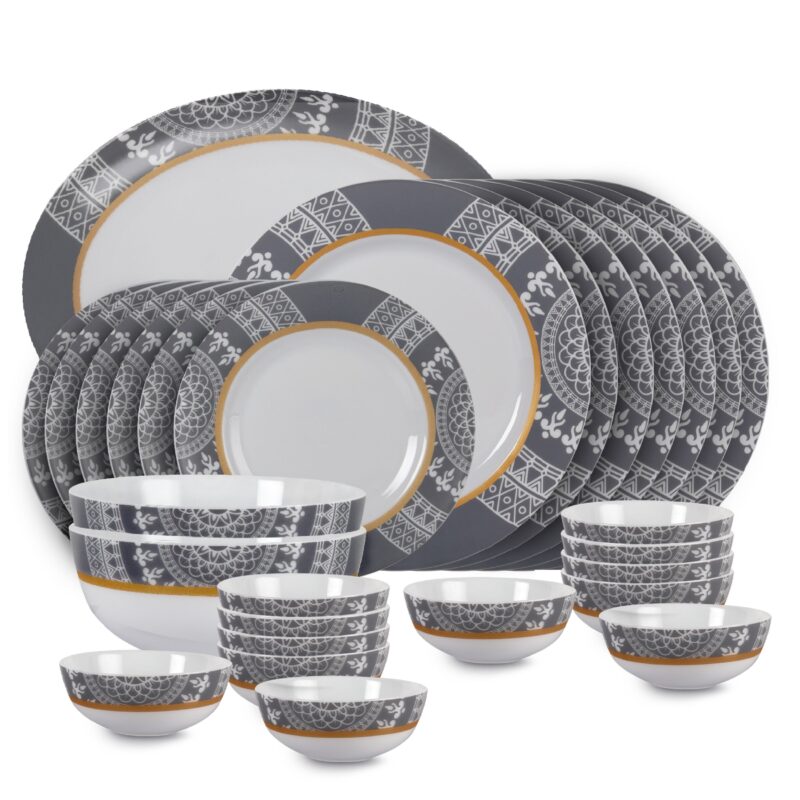 Feather Series 27 Pieces Opalware Dinner Set for Family of 6 - Image 10