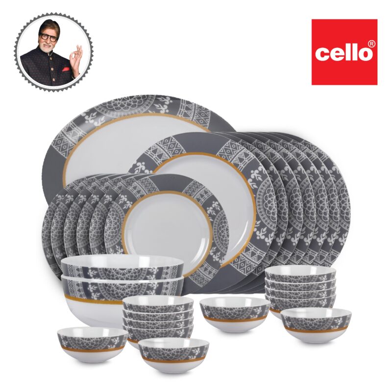 Feather Series 27 Pieces Opalware Dinner Set for Family of 6 - Image 28