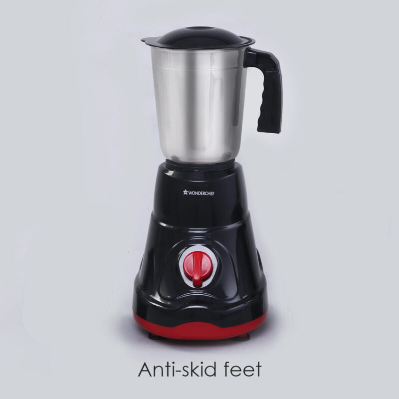 Ruby Mixer Grinder With 3 Jars and Anti-Rust Stainless Steel Blades, Ergonomic Handles, 550W, 5 Years Warranty, Red and Black - Image 9