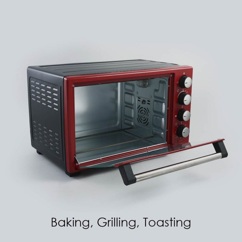 Wonderchef Renewed Oven Toaster Griller (OTG) Crimson Edge - 28L | Auto-shut Off | Heat-resistant Tempered Glass | Multi-stage Heat Selection | 1600W | Red - Image 3
