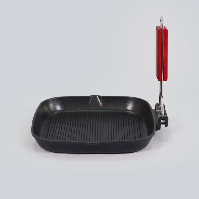 Caesar Nonstick Folding  Grill Pan | Ideal for Barbeque, Tandoori & Sandwiches | Smart Folding Handle | Space Saver | Gas & Induction Friendly | PFOA Free | 2.3L | 5 Year Warranty | Black - Image 5