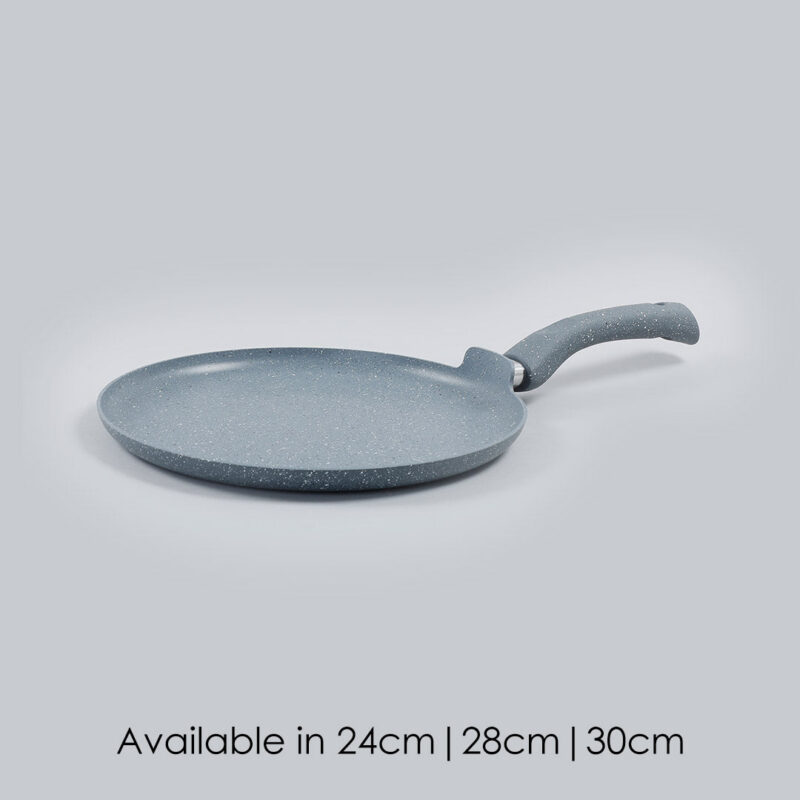 Granite 28cm Non-Stick Dosa Tawa | Induction Bottom | Soft-Touch Handles | Virgin Aluminium | PFOA/Heavy Metals Free | 3.5mm | 2 Year Warranty | Grey - Image 7