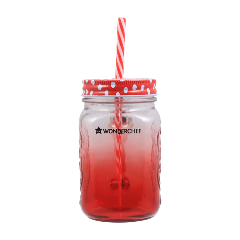 Mason Jar Set 450Ml (Red And Green) - Image 7