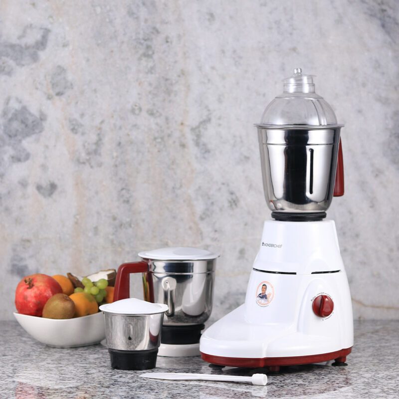 Rialto Mixer Grinder, 750W With 3 Thicker Steel Jars, Die-cast Jar Base, Sharp Blade, 5 Years Warranty on Motor, White & Brown - Image 10