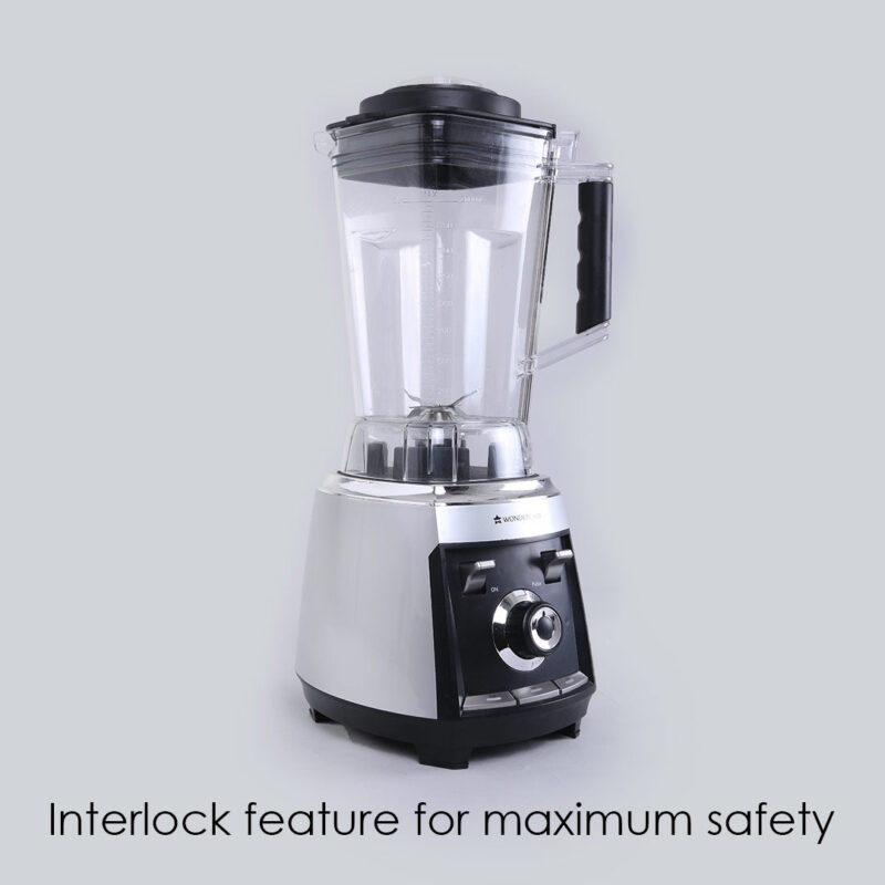 Regalia Professional Power Blender with Pulse Function| 3-in-1 Mixer,Blender,Grinder | 1200 Watt Full Copper Motor| Unbreakable 2 Litre Jar| Commercial Heavy Duty Blender with Stainless Steel Aircraft Grade Blades| 3 Year Warranty| Black - Image 7