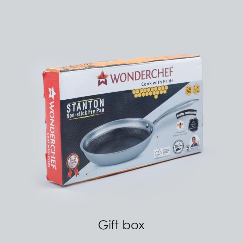 Stanton Nonstick Coated Tri-Ply Stainless Steel | 24 cm Frying Pan | 1.2 L | 2.5 mm Thickness | Silver - Image 9