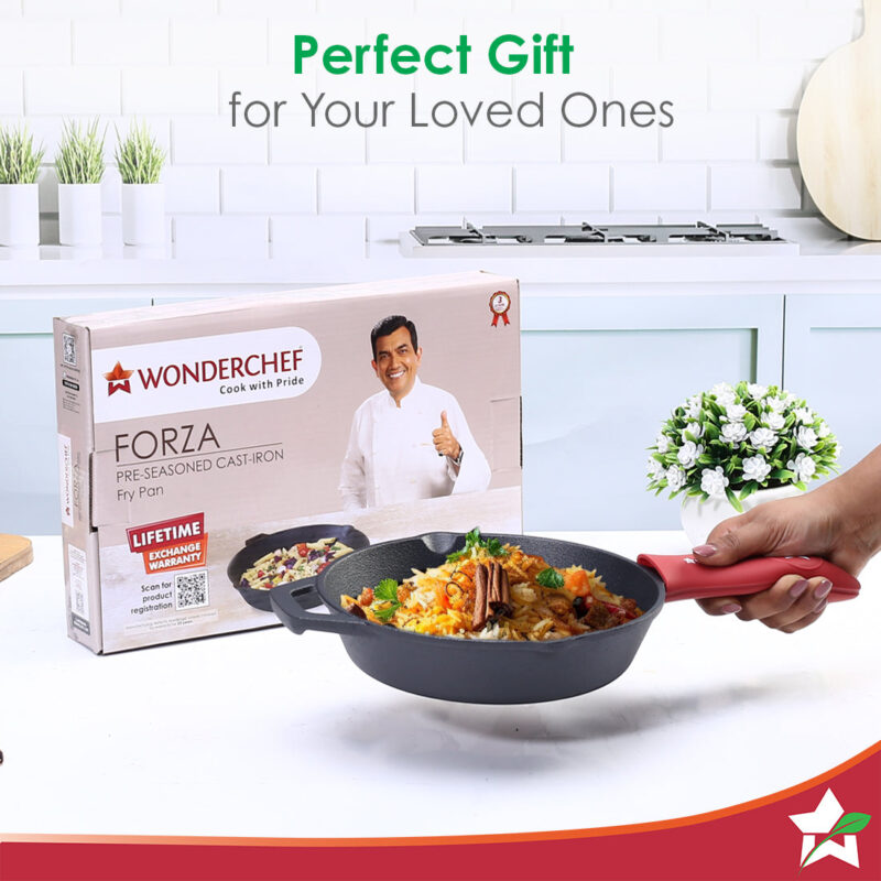 Forza Cast-Iron 20 cm Fry Pan, Pre-Seasoned Cookware, Induction Friendly, 3.8mm - Image 9