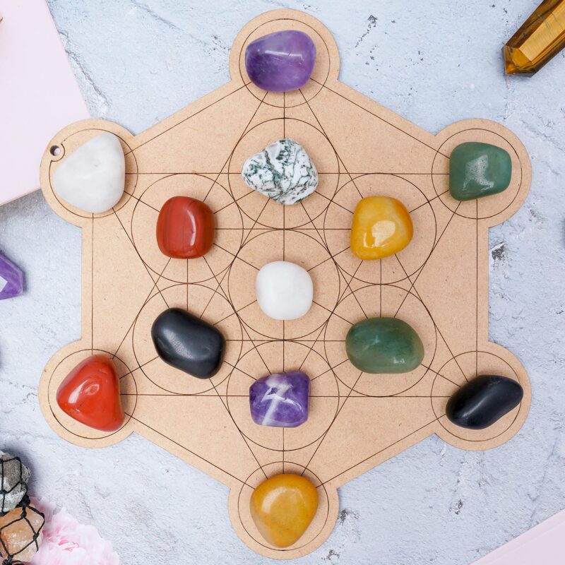 HindCraft Mix Crystals Tumble Stones Bulk Set Pocket Crystal Healing Gemstones Tumbled Collection Palm Stone Good Luck Charm Gift Craft Home Decor DIY Size: 20-25 mm | 13-pcs - Image 3