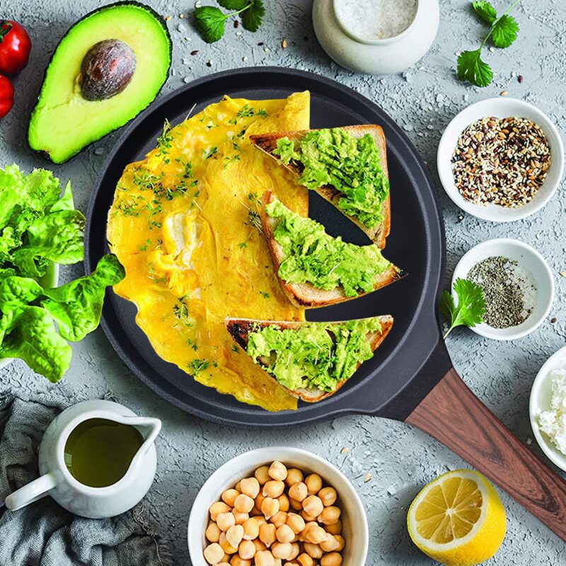 Vinchef Nonstick Crepe Pan, 11inch Skillet Pan for Dosa Tawa Omelette Tortillas Crispy Pancake, Griddle Pancake Pan, PFOA FREE and Induction Compatible - Image 9