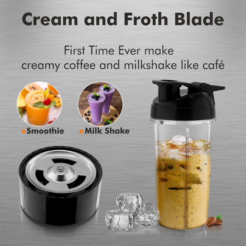 Cookwell Bullet Mixer Grinder (5 Jars, 3 Blades, Black) - Copper, 600 Watts - 2 Year Warranty - Image 4