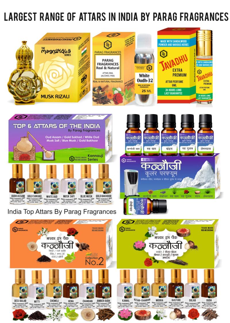 Parag Fragrances Natural & Premium Liquid Attar Gift Pack For Unisex (Kannauji 6 In 1) - Multiple - Image 6