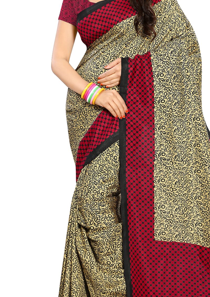 Vimla Women's Malgudi Silk Uniform Saree With Blouse Piece (2110_Multicolor_Free Size) - Image 4