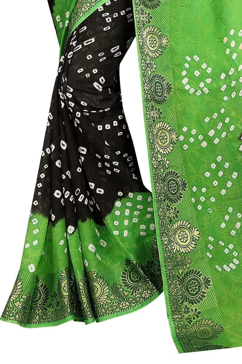 Concepta Women's Silk Bandhani Saree (Firozi_Free Size) - Image 5