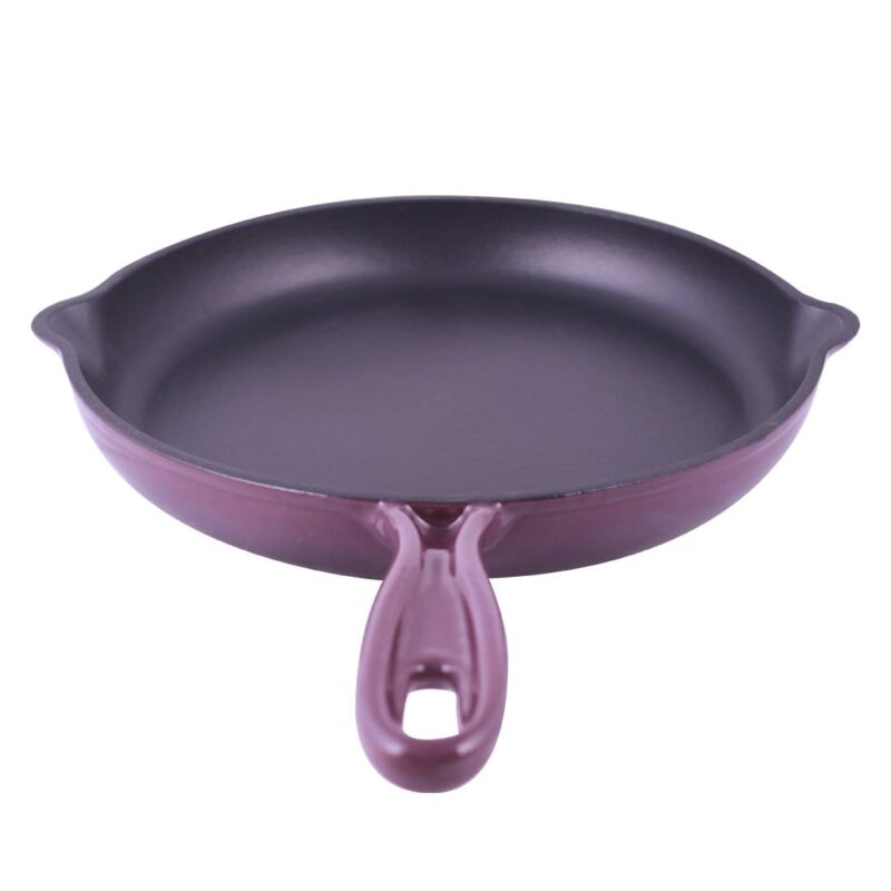 Ferro Cast-iron 26 cm Frying Pan, Corrosion-Resistant Coating, Compatible on Induction, 1.6 L, 5 Years Warranty, Purple - Image 5