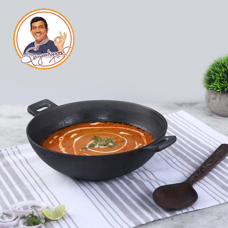 Forza 24 cm Cast-iron Kadhai, Pre-Seasoned Cookware, Induction Friendly, 1.9L, 3.8mm - Image 10