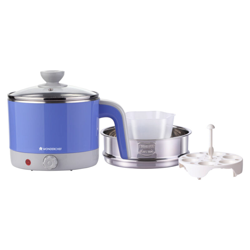 LUXE Multicook Stainless Steel Electric Kettle, 1.2 Litres, Stainless Steel Interior, Cool-Touch Plastic Exterior, 1000W, 2 Years Warranty, Blue - Image 8