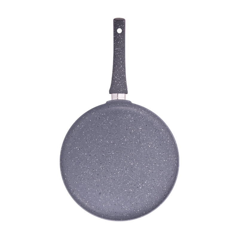 Granite Non-stick Cookware Set, 4Pc (Fry Pan with Lid, Wok, Dosa Tawa), Induction Bottom, Soft-touch Handles, Virgin Grade Aluminium, PFOA/Heavy metals free, 3.5mm, 2 years warranty, Grey - Image 8